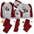 thumbnail image 1 of EIMELI Matching Family Christmas Pajamas Set  Letter Reindeer Top Plaid Pants Set Sleepwear, 1 of 5