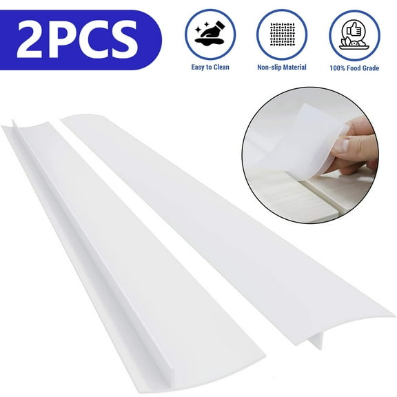 Silicone Stove Gap Covers (2 Pack), Heat Resistant Oven Gap Filler Seals Gaps Between Stovetop and Counter, Easy to Clean (21 Inches, White)