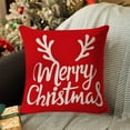 thumbnail image 5 of Fwttom Red Christmas Pillow Covers 18 x 18 Inches, Merry Christmas Sign Pattern Christmas Throw Pillow Covers, Decorative Christmas Pillow Cases for Holiday Home, 5 of 6