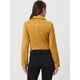 thumbnail image 4 of Chaqueta de motociclista recortada de gamuza sintética con muescas en el cuello, bolsillos, chaquetas de motociclista con botones Amarillo L, 4 of 6