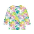 thumbnail image 6 of JTSRKL Ombre T-Shirts for Kids Girls Teens Cute Tie Dye Gradient Print 3/4 Length Sleeve Crew Neck Basic Tunic Tees Tops Loose Fit Cotton Blouses Khaki 4-5 Years, 6 of 7