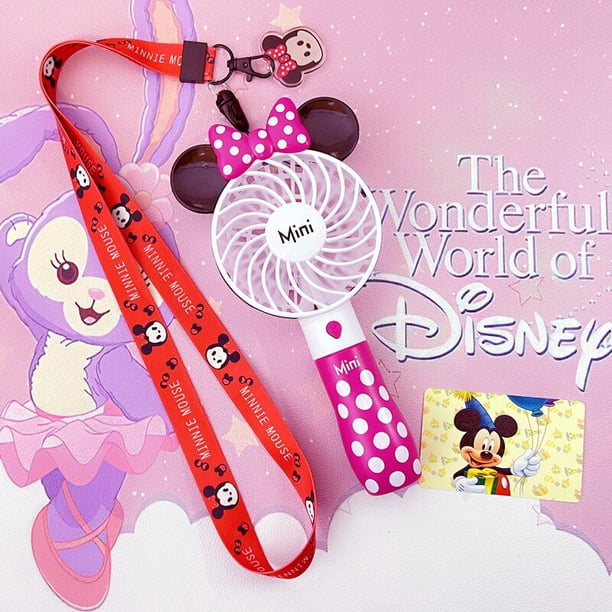 Disney Cartoon Mickey Luminous Small Fan Portable USB Charging Handheld ...