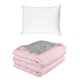 thumbnail image 1 of Edredón Dos vistas Individual Rogga Rosa - Gris Perla + Almohada Osos, 1 of 7