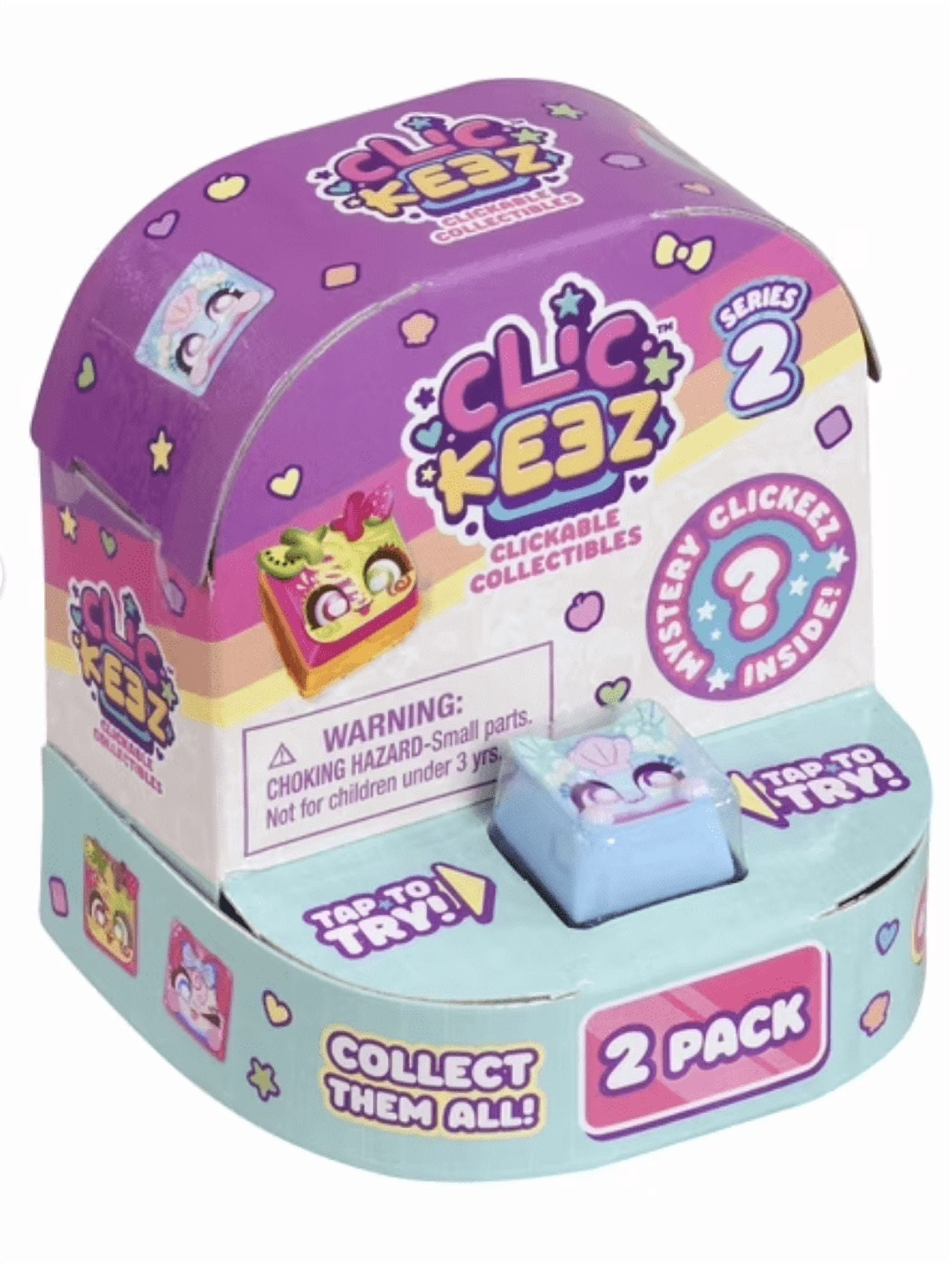 Clickeez Series 2  Keyboard Key Fidget Toys Collectible Characters 3-Piece Bundle