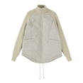 thumbnail image 3 of Winter Women Warm Knit Patchwork Puffy Jacket Casual Stand Neck Long Sleeve Jackets with Zipper Khaki M, 3 of 7