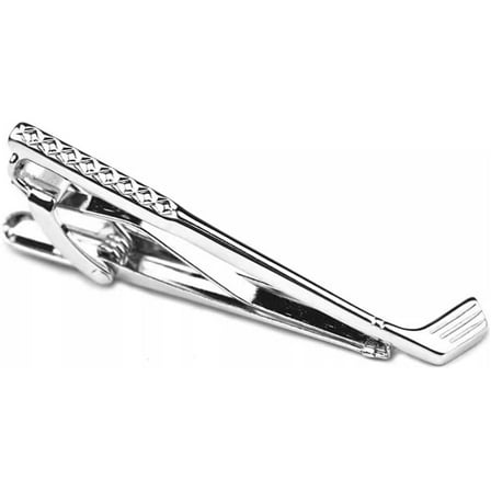 Men's Tie Clips Tie Bars for Gentleman Wedding Business Formal Occasions Golf Clubs Classic Silver Necktie Tie Bar Pinch Clips Metal Clasps Holiday Party Birthday Beautiful Gift for Father Husband