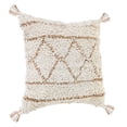 thumbnail image 3 of Desert Fields Sadie 20" x 20" White/Tan Diamond Cotton and Jute Adult Decorative Throw Pillow, 3 of 9