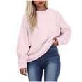 thumbnail image 2 of Trendsetting Women's Apparel Fashion Plus Size Women's Winter Fashion Fleece Thermal Hoodless Round-Neck Warm Outwear Blouse Tops, 2 of 8