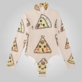 thumbnail image 2 of Cute Pizza Women's Bodysuit Jumpsuit Mock Turtle Neck Long Sleeve TopsOne Piece Leotards Shirt Yoga Outfits, 2 of 8