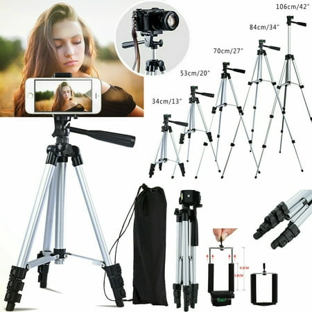 Professional Camera Tripod Stand Mount + Phone Holder for Cell Phone (Best Iphone Camera Accessories)