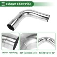 thumbnail image 4 of 90 Degree Mandrel Exhaust Pipe DIY Custom Car Modified Exhaust Pipe Tubing Piping 89mm/3.5" OD 300mm/11.81" Length 304 Stainless Steel Silver Tone, 4 of 7