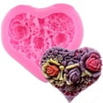 thumbnail image 3 of Wosthever Molde de silicona rosa para pastel, molde para cupcakes de Chocolate con Fondant de corazón, moldes para galletas, suministros de cocina para Cocina y Comedor Wosthever HA075112-00B, 3 of 6