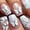 Gradient White, variant on 24 count  Tip Press  Nails Short Square  Nails with Charms Bow Flower Design   False Nails Cute Bow Rhinestones  Nails for Women Daily Wear Manicure