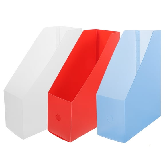 HEALEEP Blue Magazine File Holders Office 3Pcs 11.8x9.1x3.9in