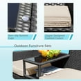 thumbnail image 5 of LACOO Outdoor Patio Loveseat Modern Wicker Patio Conversation Furniture Set with Cushions and Built-in Coffee Table, Steel, Beige, 5 of 7