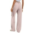 thumbnail image 4 of WTOBBY Women's Cargo Pants High Waisted Wide Leg Streetwear Casual Trousers with Functional Pockets for Durable Outdoor and Everyday Use ,Pink 2XL, 4 of 4
