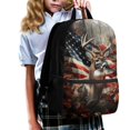 thumbnail image 3 of Binienty American Flag Deer Pattern 17 Inch Kids School Backpack Large Capacity Bookbag with Laptop Compartment Side Pockets for Teens Daily Use School Travel, 3 of 6