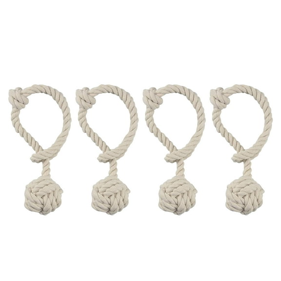 Cuerda de que hace punto Tiebacks decorativo cortina Holdback cuerda cortina Clip cortina hebil ventana Drapery Tie Backs Clips - 4PCS Beige 4 piezas beige Sunnimix hebillas de cortina amarres