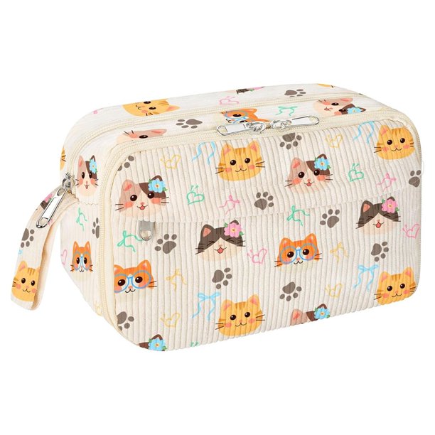 Estuche para Lápices para Niñas, Estuche Grande de con Cremallera, Estuche Estético con Compartimentos B