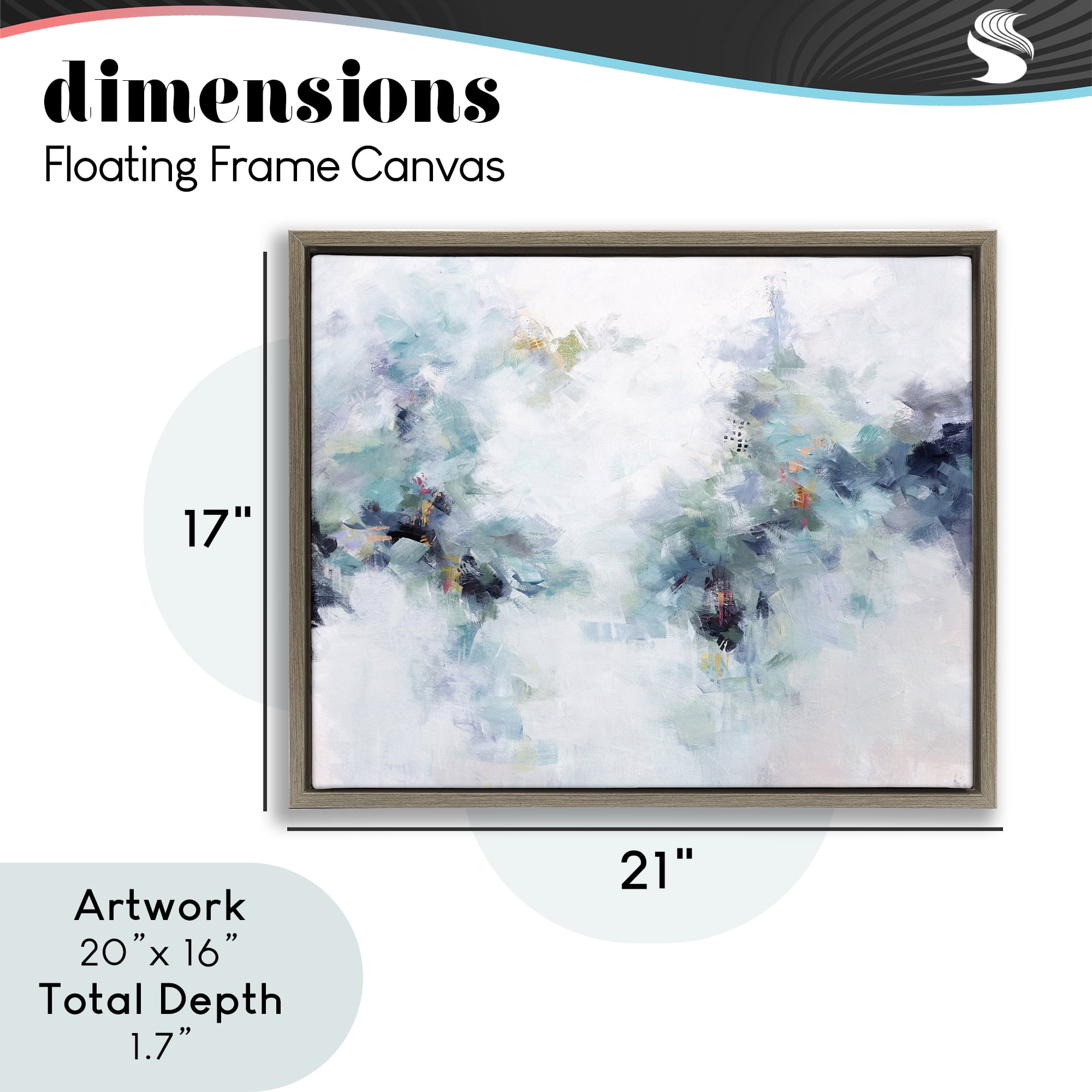 Reaching Out Abstraction Brown Framed Floater Canvas Wall Art, design by Karen Hale