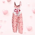 thumbnail image 1 of WILLBEST Jeans pour Femmes Tendance Mode Saint-Valentin Imprimé Bretelles Col Rond Combinaison (2) Pantalon de Travail, 1 of 3
