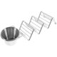 thumbnail image 1 of Soporte para tacos con taza para ensalada Soporte para tacos de acero inoxidable Soporte para tacos Soporte metálico para rollos de pollo, 1 of 6