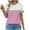 Pink 1, variant on Women's Tops Summer Crew Neck Striped Pleated Short Sleeve Tunic Shirts Casual Loose Soft Comfortable Blouses (XL, Green)