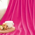thumbnail image 7 of Exclusivo Mezcla Large Flannel Fleece Velvet Plush Throw Blanket - 50" x 70" (Hot Pink), 7 of 7