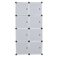 thumbnail image 5 of Tcbosik 8-Cube Storage Organizer with Hanging Rod and Doors, DIY Plastic Modular Bookshelf, Multifunctional Closet Cabinet for Bedroom, Living Room, Space Saving, Black & White, 5 of 8