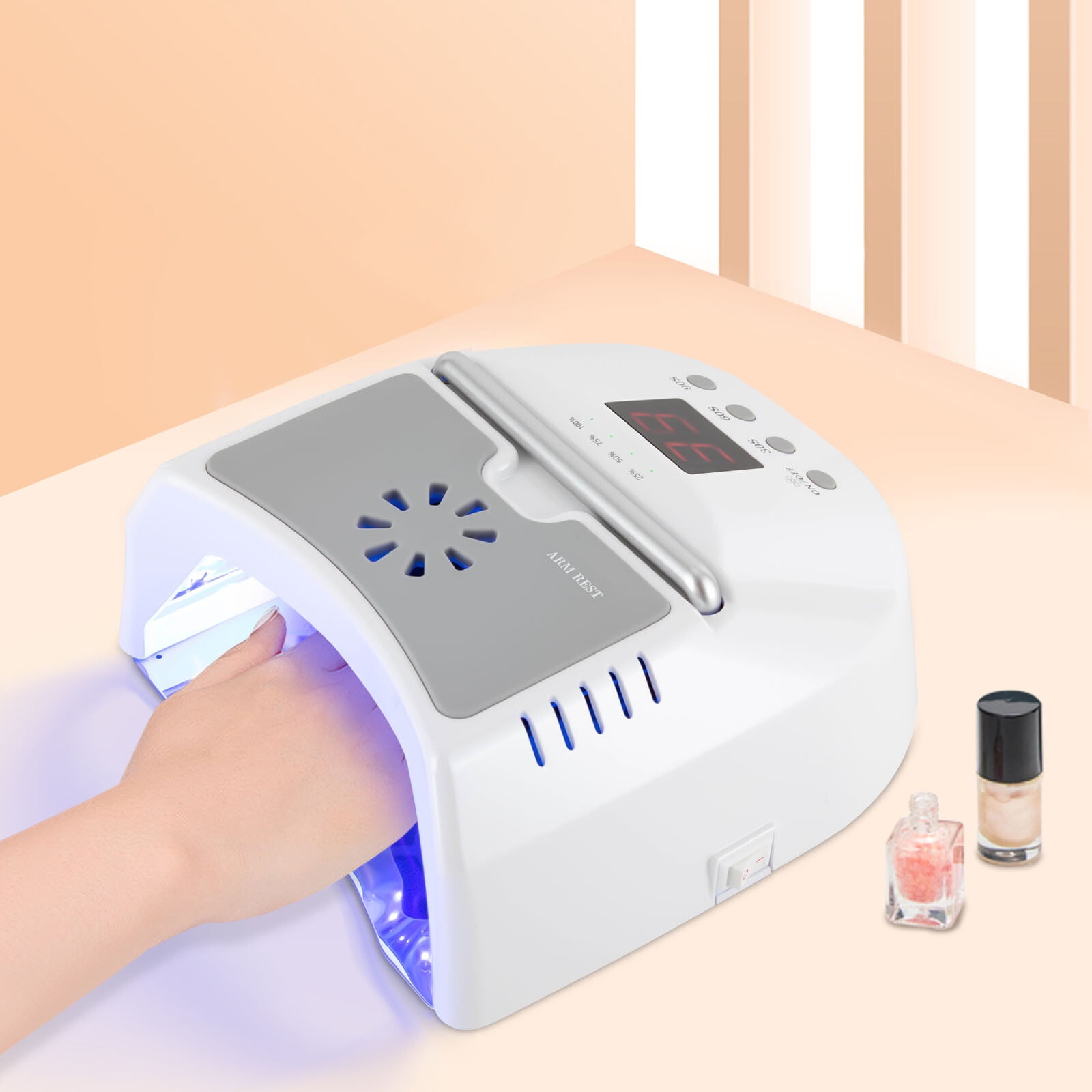 DENEST UV LED 72W Rechargeable Cordless Professional Dryer Gel Nail Polish Curing Lamp