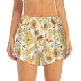 thumbnail image 2 of KLL Honey Honeycomb Pattern Shorts Women,Athletic Shorts High Waisted Running Shorts Pocket Sporty Short Gym Elastic Workout Shorts-X-Large, 2 of 7