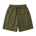 thumbnail image 6 of 2026 Womens Summer Shorts with Pockets 100% Cotton Casual Fashionable Cargo Five Quarter Shorts, 6 of 7