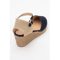 thumbnail image 4 of Aldea - Alpargatas de plataforma de ante azul marino beige 25.5 CM, 4 of 6