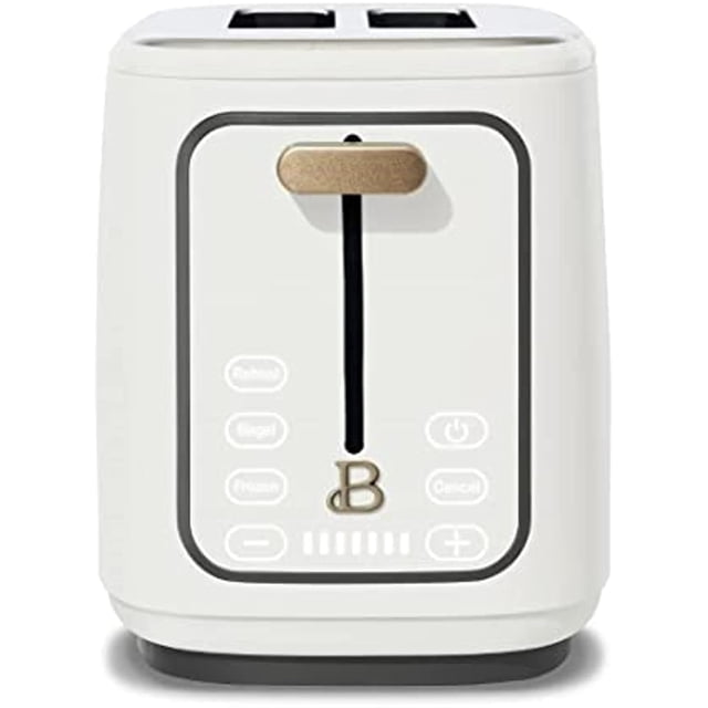 Tostadora KIEKA con pantalla táctil de 2 cortes, 900 W, color blanco glaseado Drew Barrymore