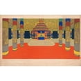 thumbnail image 3 of Winold Reiss 24x17 Black Modern Framed Museum Art Print Titled - Design for Unidentified Interior.) (Drawing of Columned Hall with Altar on a Stepped Plinth and Decorative Frieze Featuring E, 3 of 5
