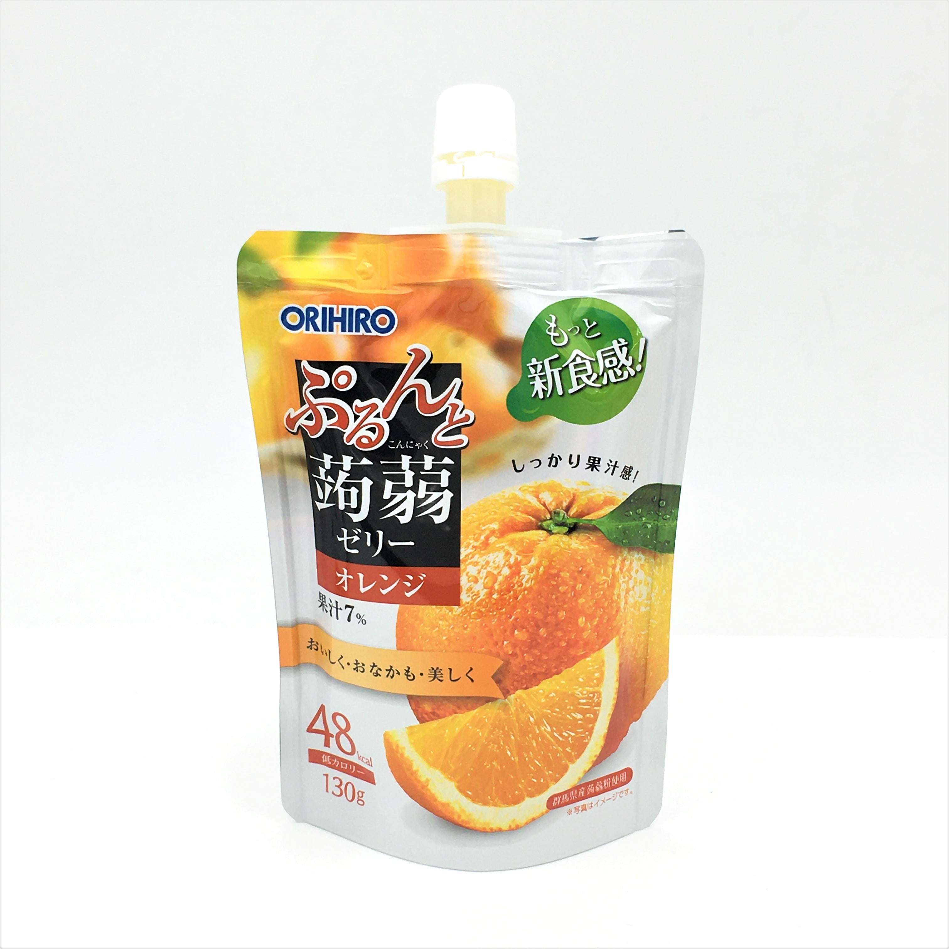 Orihiro Konjac Jelly Low Calorie -Orange 130g x 8 Pieses