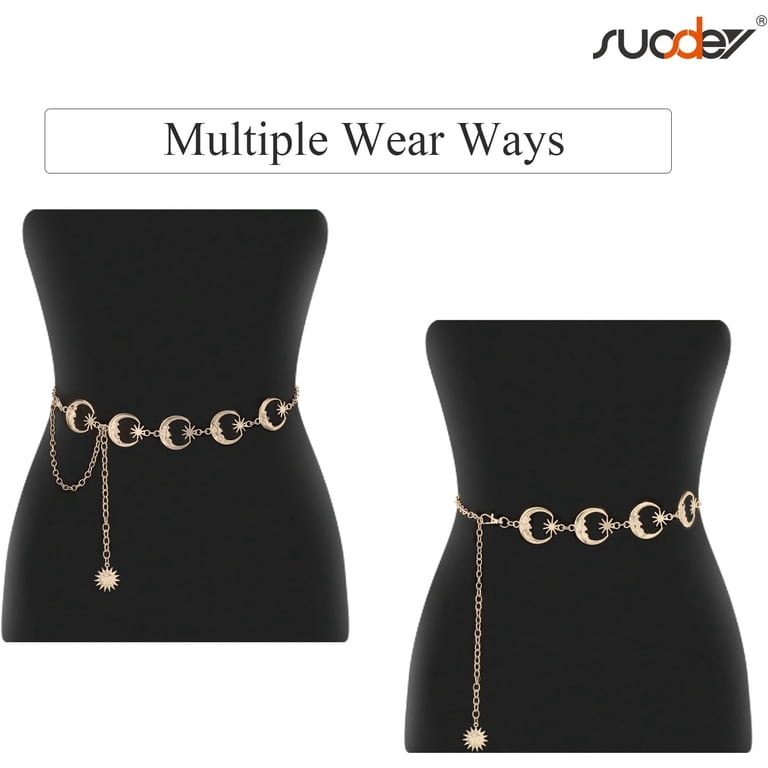 7A. Metal Chain Link Fashion Belt Metal Chain Belt Women Belly Waist Chain Fashion Body Link  main image 3