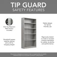 thumbnail image 5 of Universal Tall 5 Shelf Bookcase Set in Platinum Gray - Engineered Wood, 5 of 9