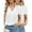 #3 White*2, variant on VDJ Women Dressy Tops Summer Petal Short Sleeve V Neck White Tshirts Fashion Business Blouses Lightweight Clothes Size L