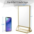 thumbnail image 6 of NIUBEE 6Pack 8.5x11 Gold Picture Frame Acrylic Sign Holder, Wedding Signs Table Numbers Menu Holders, Double Sided Picture Frames Flyer Holder, Table Menu Holder Display Stand for Wedding Table, 6 of 13