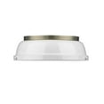 thumbnail image 3 of Yep by Golden Lighting Duncan 2-light Flush Mount in Aged Brass and White shade, 3 of 4
