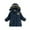 Navy, variant on Fesfesfes Puffer Jacket for Kids Hoodie Solid Color Winter Coat Hoodie Fleece Linning Outerwear Windproof Keep Warm Thick Coat