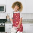 thumbnail image 4 of Red Christmas Candy Cane Pattern Kids Aprons for Girls and Boys,Adjustable Neck Strap Toddler Aprons for Kids Cooking Baking, 4 of 7