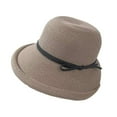 thumbnail image 1 of Women Sun Hat Solid Color String Decor Foldable Curled Edge Sunshade Short Brim Lady Fisherman Hat Headwear, 1 of 10