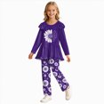 thumbnail image 3 of KPOPLK Toddler Girl Clothes 2-12Years Fall Outfits Girls 2Pcs Long Sleeve Ruffle Shirt and Loose Fit Pant Outwear,Size 11-12 Years, 3 of 6