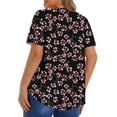 thumbnail image 5 of Fantaslook Dressy Blouses for Women Pleated Short Sleeve Tunic Tops Casual Floral Shirts, 5 of 8