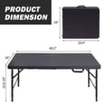 thumbnail image 2 of Table Pliante Portable Noire de 4 Pi Intérieur&Extérieur Poids Maximal 135 kg Table Pliable pour le Camping, 2 of 6