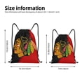 thumbnail image 4 of Bolsa con cordón clásica de los Blackhawks, plegable, para deportes, fitness, unisex, bolsa de viaje para deportes de playa, tamaño mediano, 4 of 8