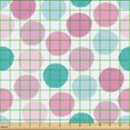 thumbnail image 2 of Ambesonne Polka Dot Fabric by the Yard Upholstery, Pastel Circles Pattern, 10 Yards, Soft Pink and Dark Seafoam, 2 of 5