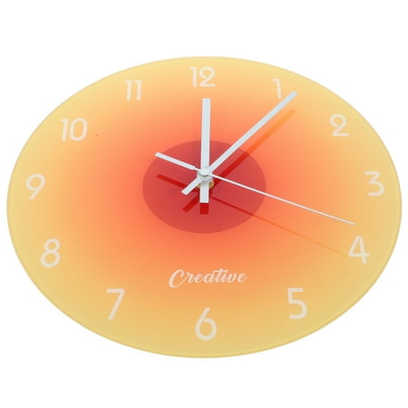 SHOWERORO Non Ticking Modern Round Glass Wall Clock for House Owners 1Pack 11.8x11.8in